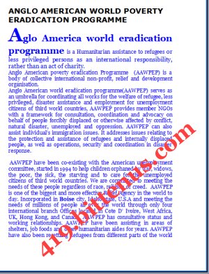 ANGLO AMERICAN WORLD POVERTY ERADICATION PROGRAMME